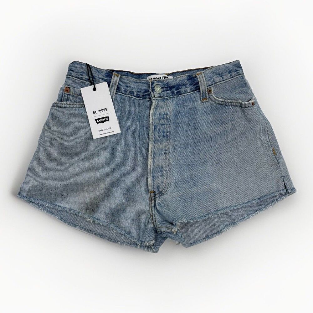 Re/Done Levis Shorts Womens Size 24 The Short No Destruction Denim Jean NWT